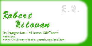 robert milovan business card